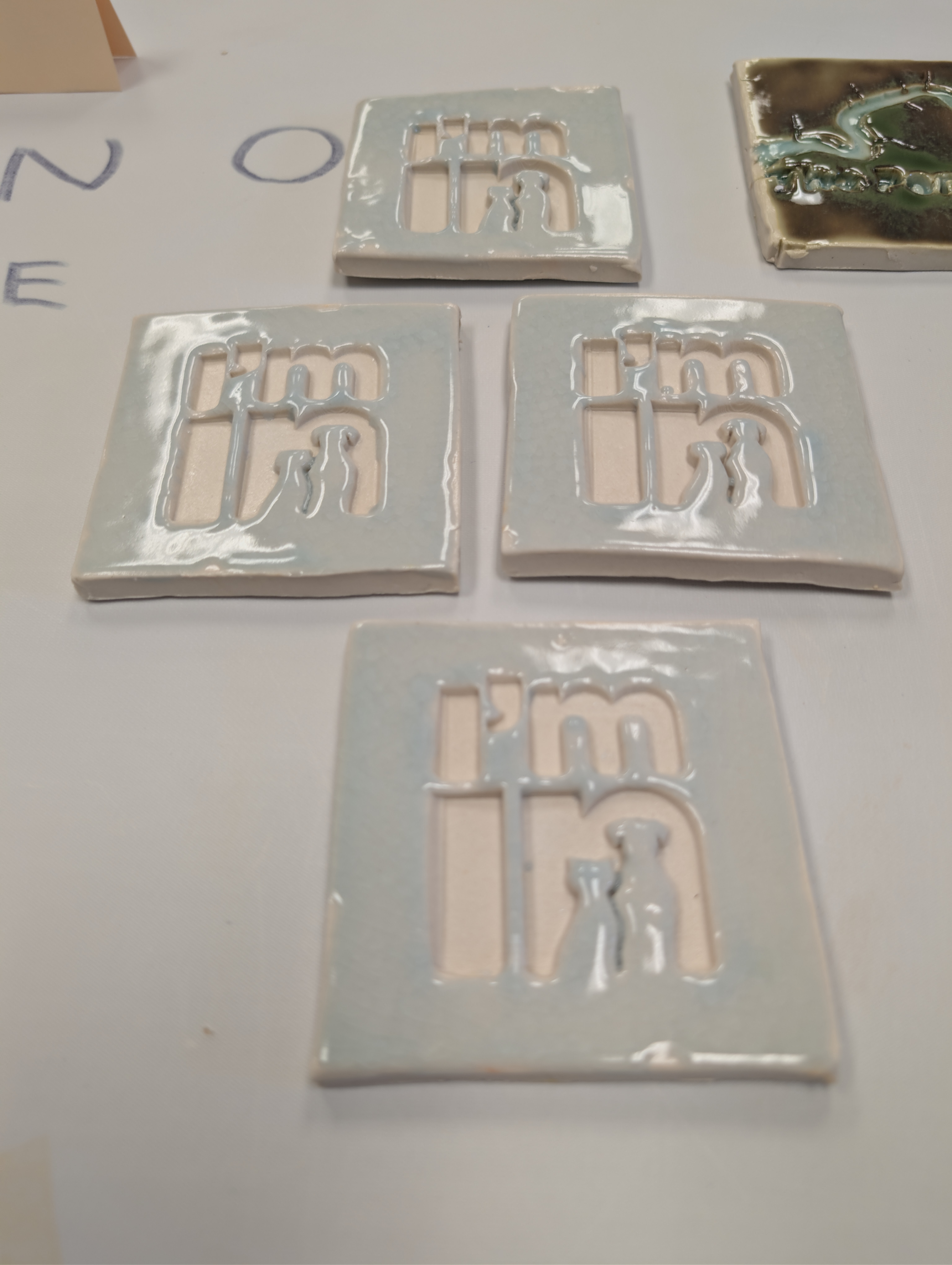 Another ceramic texture tile made with the same 3D-printed mold workflow