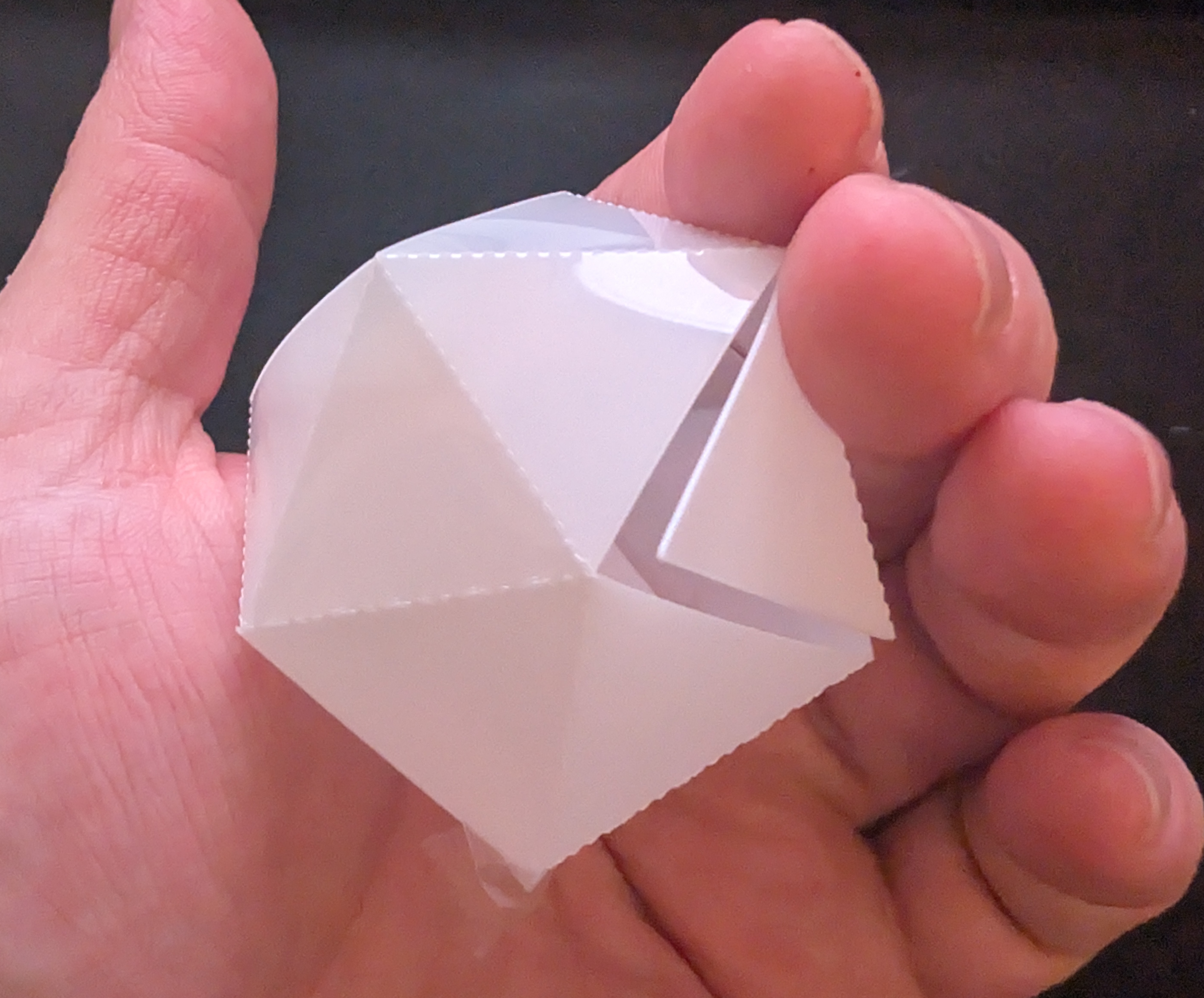 Acetate sheet prepared for geometric template cutting